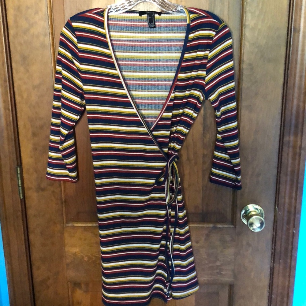 Forever 21 Striped Wrap-Around Knit Dress